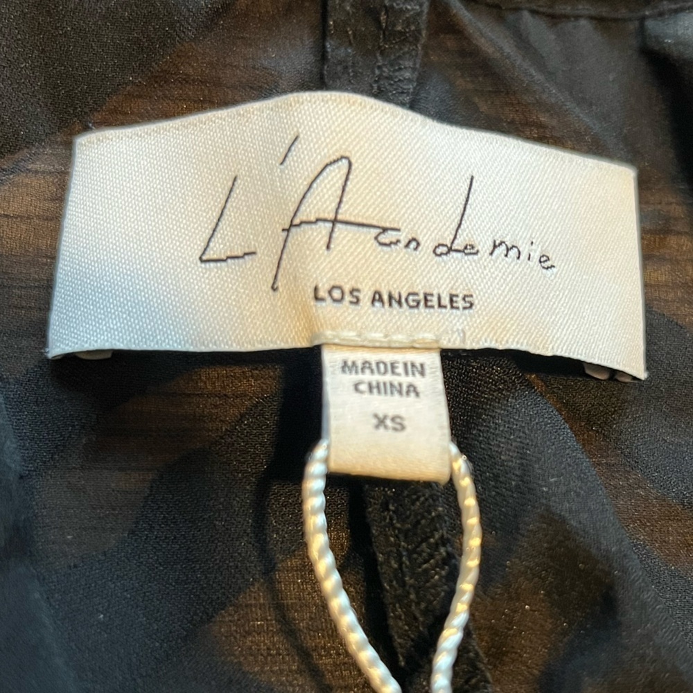 LACADEMIE Elegant NWT Black Women's Sheer Top Size XS - Picture 6 of 8